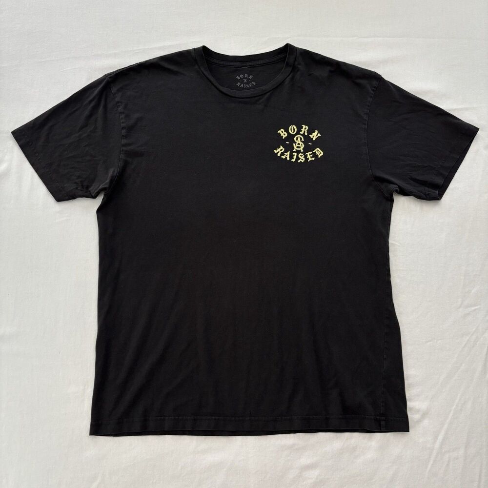 Born x Raised “SA” Black XL T-Shirt Gothic Logo Streetwear Rare Vintage Style - Picture 2 of 9